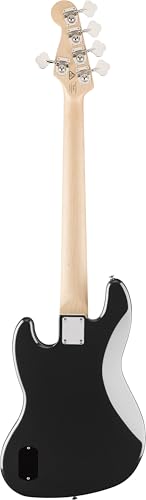 Affinity Series Active Jazz Bass V, diapasón de arce, golpeador negro, negro metálico
