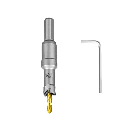 Image of SALI 1 /2 inch (13mm) TCT Hole Saw Kit Tungsten Carbide Tipped Hole Saw Drill Bit with Titanium-Plated Pilot Drill bit for Metal, Stainless Steel, Iron, Wood, Plastic 2pcs