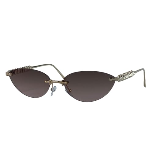 Lunettes de soleil œil de chat steampunk en métal vintage noble, verres de protection UV400