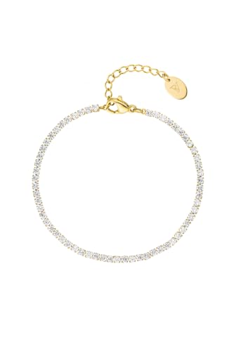 Bracelet en or Paul Valentine anti-ternissement en acier et Swarovski