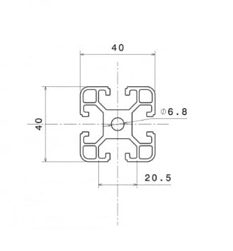 4x2000mm, 8 METROS, KIT DE PERFILES ALUMINIO ANODIZADO 4040 RANURA 8, PERFIL TÉCNICO ESTRUCTURAL 40 x 40