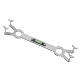 Stainless Steel Mixing Valve Holder for Cold and Hot Water Shower Positioner, Precise Positioning Installation Tool with Level Gauge and Four-Sided Screw Adjustment Fixture, 24 x