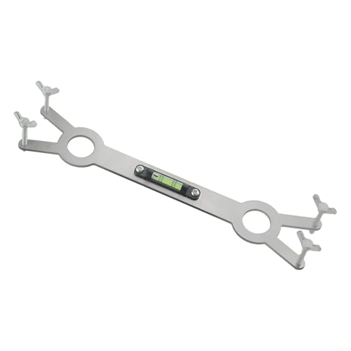 Stainless Steel Mixing Valve Holder for Cold and Hot Water Shower Positioner, Precise Positioning Installation Tool with Level Gauge and Four-Sided Screw Adjustment Fixture, 24 x