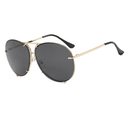 Lunettes de soleil élégantes or et noir aux finitions soignées et verres miroir