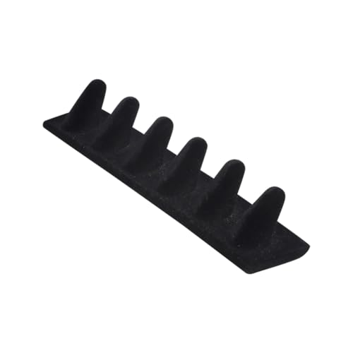UUYYEO 6 Finger Ring Display Stand Black Jewelry Support Holder Ring Organizer Stand Finger Displays Holder for Jewelry Display