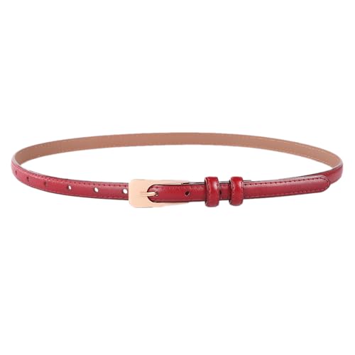 Women Leather Belt Casual Fashion ladies Skinny Belt for Jeans Coats Pant Dress Waist Belt with Gold Buckle