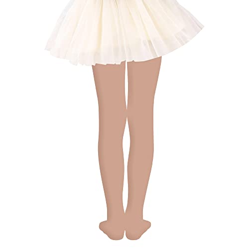 Uttpll Stretchy Dance Tights Comfort Ballet Tights Kids Super Elasticity School Uniform Athletic Leggings For Girls Nude 6-9 Years #TOP2