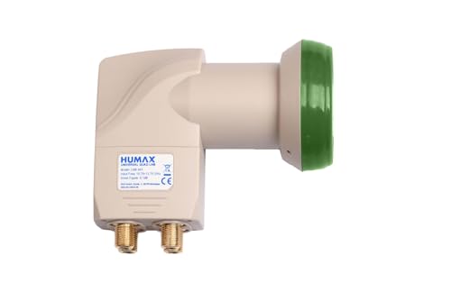 HUMAX Green Power Quad-LNB, 4 Teilnehmer, Satelliten universal LNB, Stromsparend, 4-Fach, LTE-Filter, Wetterschutzgehäuse, vergoldete F-Buchsen, für digitales Fernsehen in HD, Full HD und 4K UHD