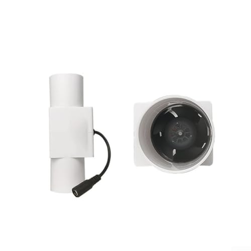 CYRENT Ventilador de escape silencioso de conducto de 12 V, circulación de aire mejorada, potente motor sin escobillas, color blanco para baño, cocina, hogar, jardín (40 mm)