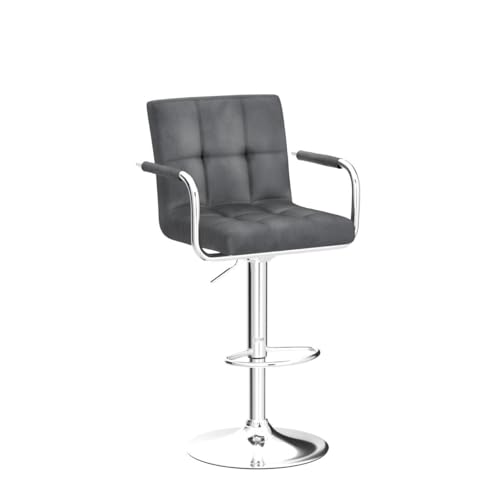 Image of Yaheetech Bar Stools Set of 2 with Backs, Height Adjustable, Dark Gray