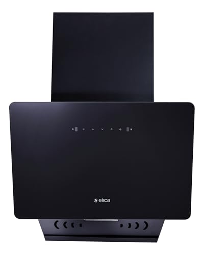 Elica 60cm 1200 m3/hr Vertical Filterless Autoclean Kitchen Chimney with Twin Suction Inlets | 15 Years Motor & 5 Years Comprehensive Warranty| KITTY FL 600 HAC LTW MS NERO |Black| Touch+Motion Sensor