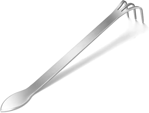 Bonsai Werkzeug, Edelstahl Bonsai Baum Rechen Schaufel Harke mit 3 Zinken und Ergonomischem Griff, Bonsaizubehör Lockerung Werkzeug für Gartenarbeit Pflanzen Boden Blumentöpfe zum Lösen von Erde