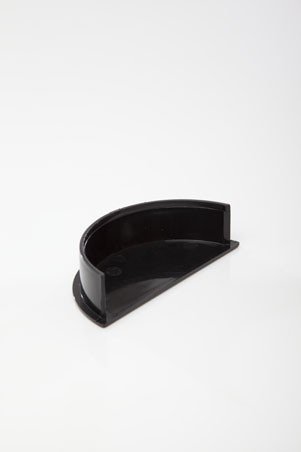 POLYPIPE RR108 Black Internal Stopend 112mm Half Round guttering System (Pack of 2)