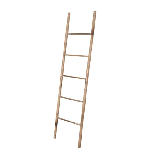 Mi Dekor - Toallero de Bambu - 5 Barras, Color Natural, Ecológico, Toallero Decorativo, Soporte Perchero, Toallero para Exteriores e Interior (190x50cm)