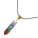 CATIEBYE Collar Cuerda para Piedra Natural de Hexagonal Colgante Mujer Textura de Cuero y Adecuado para Fiestas y