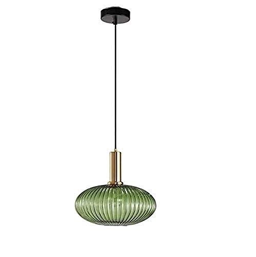 Lustre suspendu rétro en verre vert idéal pour un café cosy
