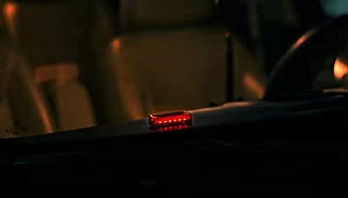 6 LED Car Alarm Warning Light Fake Dummy Solar Power Simulated Security Anti-Theft Flashing Light Car Burglar Alarm Light (Red)