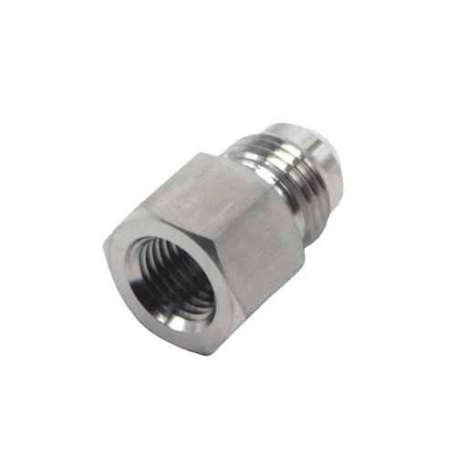 Image of HFS(R) 1 /4 inch Female SAE to 3 /8 inch Male JIC Flare Pipe Fitting Reducer Adapter Stainless Steel 304 (1 /4 inch FSAE x 3 /8 inch MJIC)
