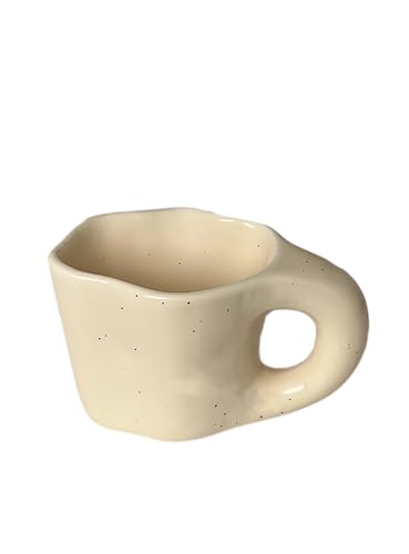 Ceramic chubby coffee mugs, cream color mugs, white mugs, cloud