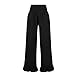 Woman Fashion Ruffle Hem Pant Smocked Elastic High Waist Long Pants for Women Linen Spring Fall Trousers Older Over 50 Pantalones para Mujer pantalón de Pantalon Vestir Trabajo deportivos Black