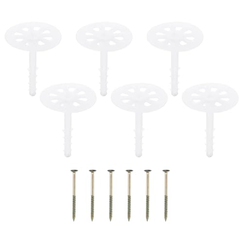 Image of PATIKIL 82mm Perforated Insulation Pins, 30 Pack Insulating Nails Wall Plug Plastic Expansion Bolt for Fixing Foam Boards to Masonry Wall or Ceiling