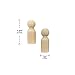 75 Pieces Wood Peg Dolls Unfinished Wooden People Craft Blank Family Figures 5/8 x 1-3/4 inch