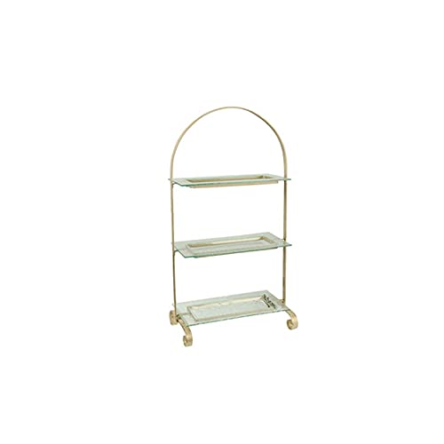 Puesto de pasteles Placa de pastel Placa de postre de oro mesa de cristal Tree Tea Postre Fruit Stand Decoration Boda Mesa Boda Banquete Suministros Ventana Pantalla Estante Bandejas para tartas Cover