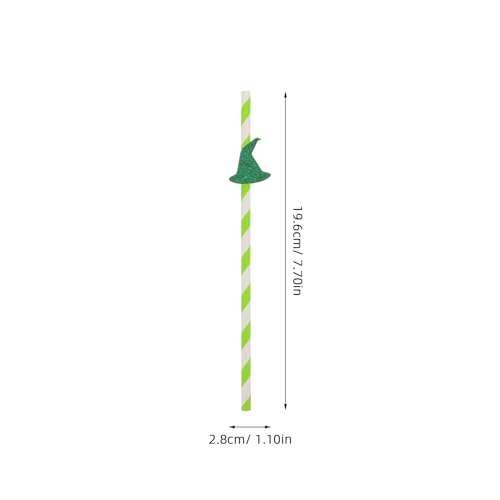 Pitillos de papel verde con sombrero de bruja 100 pcs miniatura 2