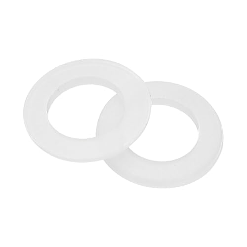 Image of sourcing map Nylon Flat Washers, M6 x 6mm ID x 10mm OD Round Flat Plain Washer Plastic Gasket Fastener for Household Faucet Pipe Water Hose, White, Pack of 100