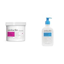 AmLactin Crepe Firming 12 oz Cream & Intensive Healing 7.9 oz Lotion Bundle - Exfoliator and Moisturizer