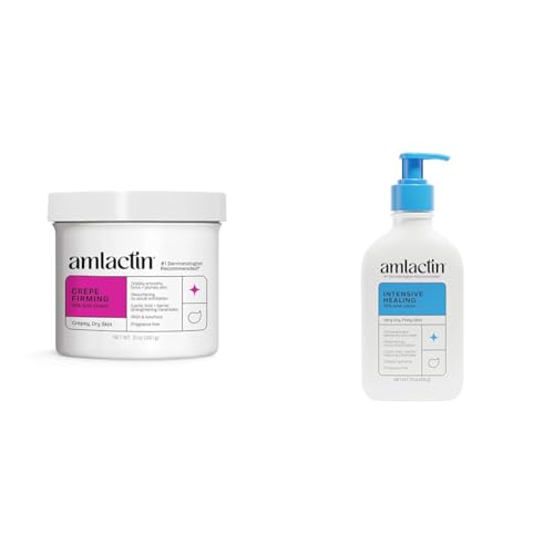 Image of AmLactin Crepe Firming 12 oz Cream & Intensive Healing 7.9 oz Lotion Bundle - Exfoliator and Moisturizer