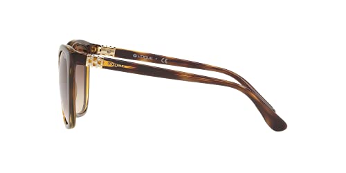 Vogue Eyewear Woman Sunglasses Dark Havana Frame, Brown Gradient Lenses, 53Mm #TOP1