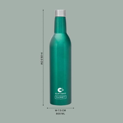 Image of Clay Craft Vacbott IVY Wine Double Walled|18 Hours Hot and 24 Hours|Cold Vacuum Insulated Flask Bottle|2 Piece, 760 ml Steel Bottles for Travelling|BPA-Free|BIS Certified|1Year Limited Warranty