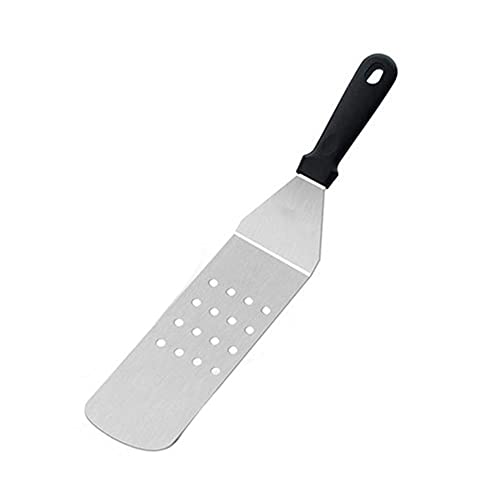 wrtgerht Edelstahl-Steak-Schaufel undichter Pfannenwender Pizzaschieber Spaten Barbecue BBQ Grill Schaber KitcheTool Kochwerkzeug Küchengeräte (Size : Long Leaky Shovel)