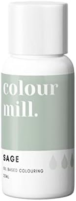 COLOUR MILL Oil Based Food Colouring 20ml Colours all Icings, Chocolate, Dough and more (Sage)