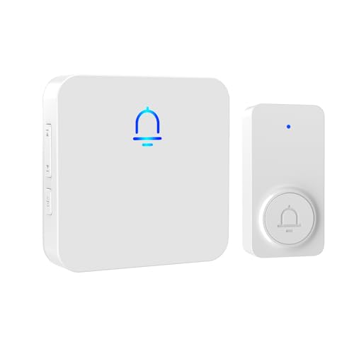 SECRUI Wireless Doorbell, Electric Cordless Battery Operated Plug in Door Bells IP55 Waterproof Easy Install Long Range of 1,000 Feet with 32 Chimes ​for Home, School, Office, Classroom