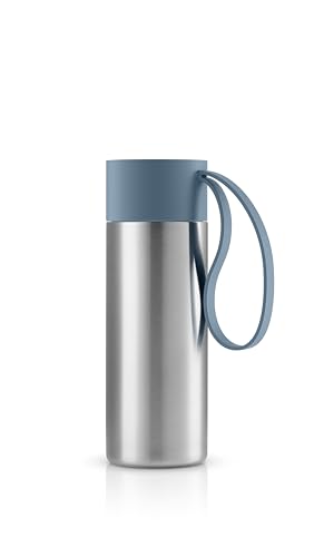 EVA SOLO | to Go Becher 0,35 L Dusty Blue | Doppelwandiger Thermobecher mit Vakuumisolierung | Stilvolles dänisches Design mit praktischer Halteschlaufe und Klickdeckel | Staubiges Blau