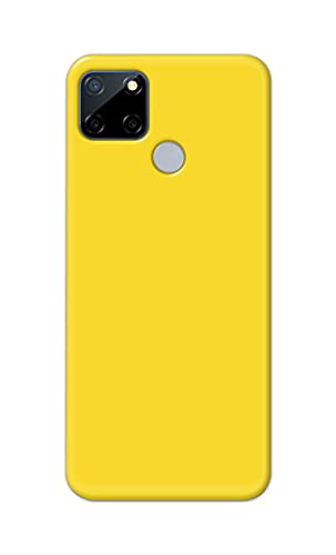 Image of Printed Hard Back Cover Case for Realme C12 Back Cover (Plain Yellow) -1803