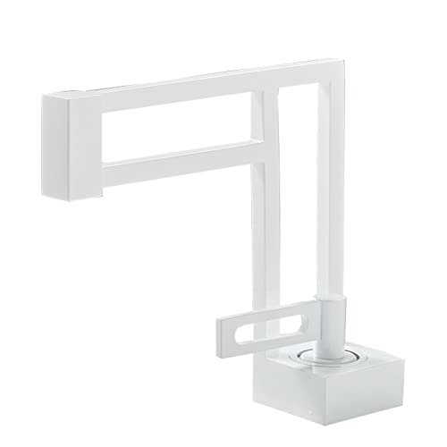Robinet de lavabo anti calcaire mitigeur carré en laiton gris durable