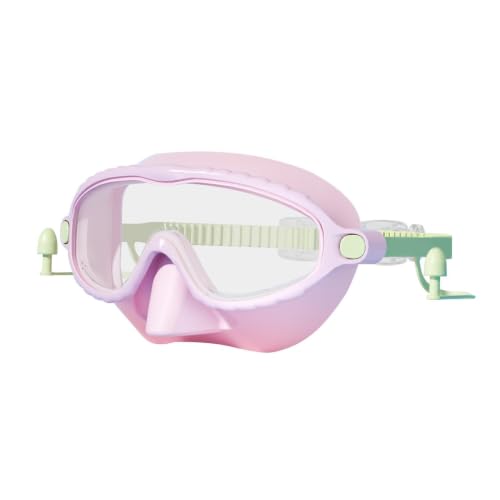 Gafas para niños con cubierta de nariz - Gafas antivaho gran angular 180 | Gafas de piscina a prueba de fugas con cabello sin nudos para niños y niñas de 4 a 16 años