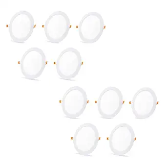 DMAK Multi Traders LED Round False Ceiling Panel Light for POP Color-White (12 Watt, Pack of 10)