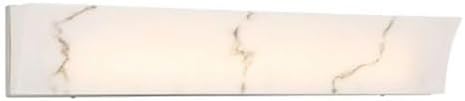 Minka Lavery 3103-84-L Eroles Faux Alabaster LED Bath Vanity Light, 1-Light 44 Watt, 6" H x 32" W, Brushed Nickel