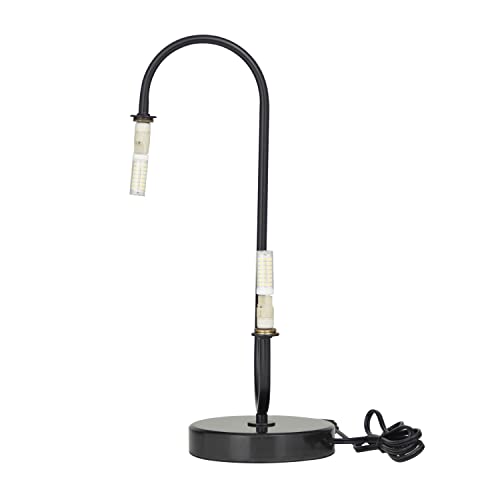 Deco 79 Metal Orb 2 Light Table Lamp With Marble Base, 10" X 11" X 18", Black #TOP7