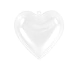Amosfun Clear Christmas Ball Acrylic Fillable Ball Ornament Heart Shape Christmas Tree Hanging...