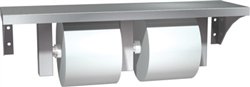 ASI 0697-GAL - Surface Mounted Double Toilet Paper Dispenser with Shelf