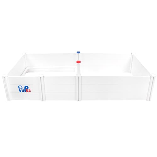 PUPez Whelping Box for Large Breed Dogs Whelping Box for Dogs Dog Whelping Box Whelping Box for Puppies (48x48x18 + Extension), white