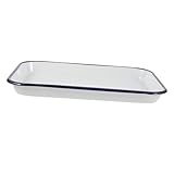 LOLIPPYY Bandeja Esmaltada Rectangular para Hornear Multiuso Material Alimentario Seguro Resistente y Ligera para Cocina y Horno