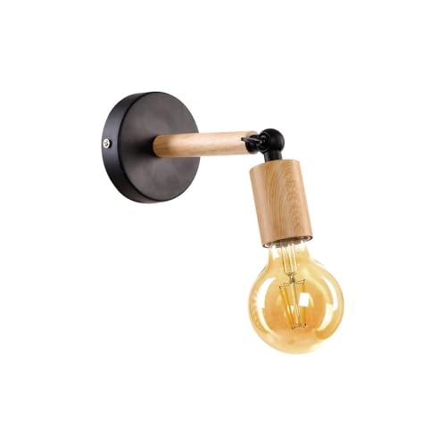 Aplique de madera negro E27 Helsinki para iluminación de pared interior 2