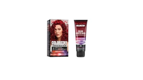 REVLON Colorstay Tinte Pelo Mujer, Coloración Permanente de Larga Duración, Tono 6.6 Rojo Intenso + Mascarilla Potenciadora del Color, 125ml Tono Rojo