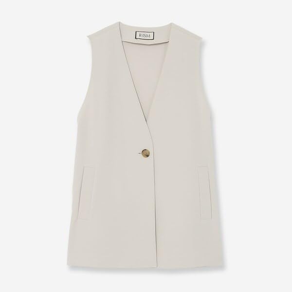 [リズム] 防シワ・UVカット・接触冷感 ダブルクロスミドルジレ